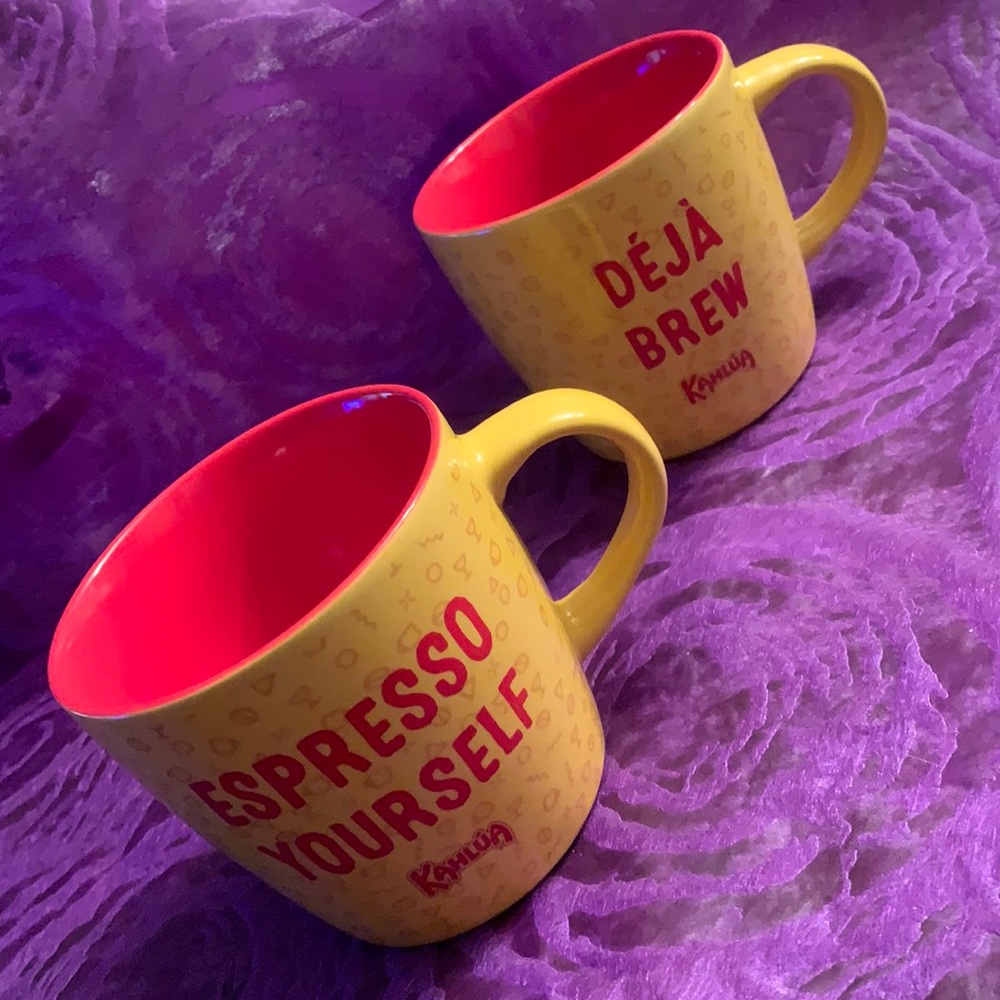 Kahlua Deja Brew Expresso Yourself Coffee Mugs EUC